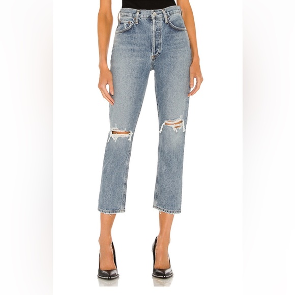 Agolde Riley High Rise straight crop - Escalate Wash size 26 - Picture 1 of 3